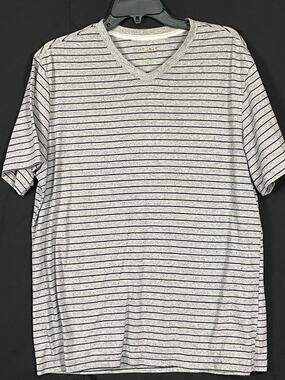 A Frame brand men's V neck pull over striped T shirt  Medium size